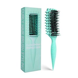 Curly Hair Brush Candybrush Curl Defining Brush for Detangling Shaping and Defining Curls for Women, Men, Wet & Dry Hair (Green)