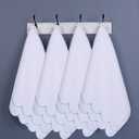 2 Pcs 100% Cotton Bath Towels for Bathroom27 * 54 Inch Scalloped Bath Towels Embroidered Decorative 500 GSM Soft Absorbent Bath Towel for Bathroom Hotel Spa Sport Yoga (Blue) (Blue)