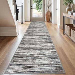 SIILOOM 2.6x16 Washable Runner Rug, Non Slip Area Rug for Hallway Kitchen