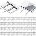 Amylove 40 Pcs Silver Cubicle Pins Partition Long Push Pins Fabric Clips Cubicle Name Plate Holders for Office Furniture Corkboard Fabric Mounting
