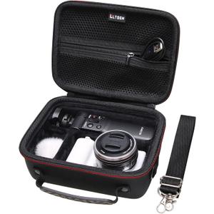 Camera Case Compatible with Sony Alpha ZV-E10 / ZV-1F / ZV-1 / ZV-1 II Vlog Camera with Shoulder Strap by LTGEM, Fits Vlogger Accessory Kit Tripod and Microphone, Black