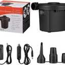 Air Pump Portable Quick-Fill Air Pump with 3 Nozzles,5kPa for Inflatables Mattress Pool Floats Toy Water Raft Bed Boat Pool Toy with 110 US Adaptor and Car-Powered 12v-DC