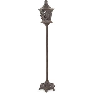 Sungmor Outdoor Decorative Lanterns, 47" Tall Cast Iron Floor Standing Candle Holders, Rustic Lantern Stand for Lawn Yard, Heavy Garden Lamp Post Porch Decor, Large Landscaping Candle Lantern (Antique Brown)