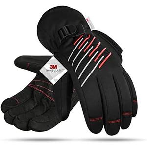 BIKINGMOREOK Winter Gloves for Men Women, -10°F 3M Thinsulate Ski Gloves Touchscreen Snowboarding Gloves Snow Gloves with Waterproof TPU Membrane Cold Weather Gloves, Large