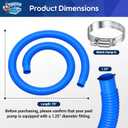 Pool Pump Hose for Above Ground Pools, 1.25" Pool Hose | 59" Long Accessory Pool Pump Replacement Hoses, For Intex Pool Filter Pump 607 637 with 6 Metal Clamps (3Pack-Blue)