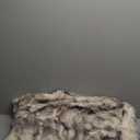 BATTILO HOME Luxury Fluffy Faux Fur Throw Blanket, Cozy Soft Warm Fur Blanket for Couch, Sofa, Chair, Bed, Plush Fuzzy Fur Throws with Long Pile & Brushed Tips, 50"x60" (Cream&grey)