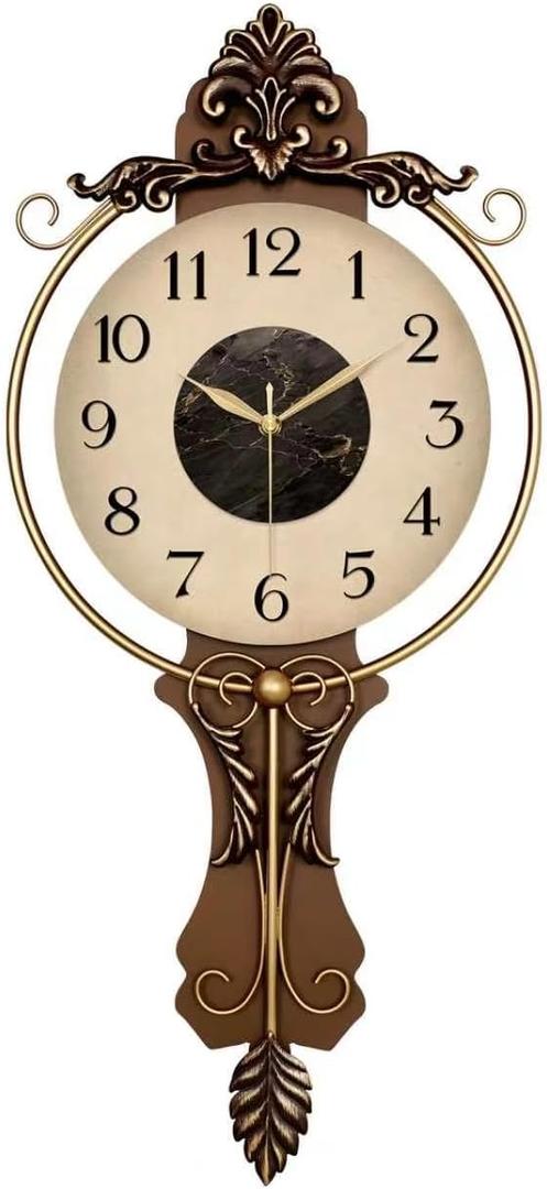 Decorative Vintage Wall Clocks Living Room,Digital Retro Silent Wall Clock, Antique Large Wall Clocks Battery Operated for Bedroom Kitchen Entryway Office Decor 27.7"*12.5", Small