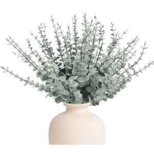 48pcs Artificial Eucalyptus Stems, Fake Greenery Leaves for Floral Arrangements, Home Office, Wedding Centerpiece, Christmas Party Decor