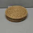 13.8 in Round Woven Placemats Plate Chargers Set of 10, Rattan Wicker Table Mats Chargers for Dinner Plates Boho Farmhouse Rustic Place Mats for Dining Table Decor (Natural Color)