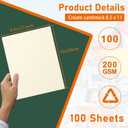 Guakicae 100 Sheets Cream Cardstock 8.5 x 11 Off White Paper, 200gsm/75lb Heavyweight Ivory Paper Card Stock for DIY Card Making, Wedding Invitations, Crafting, Memus, Certificates, Recipe