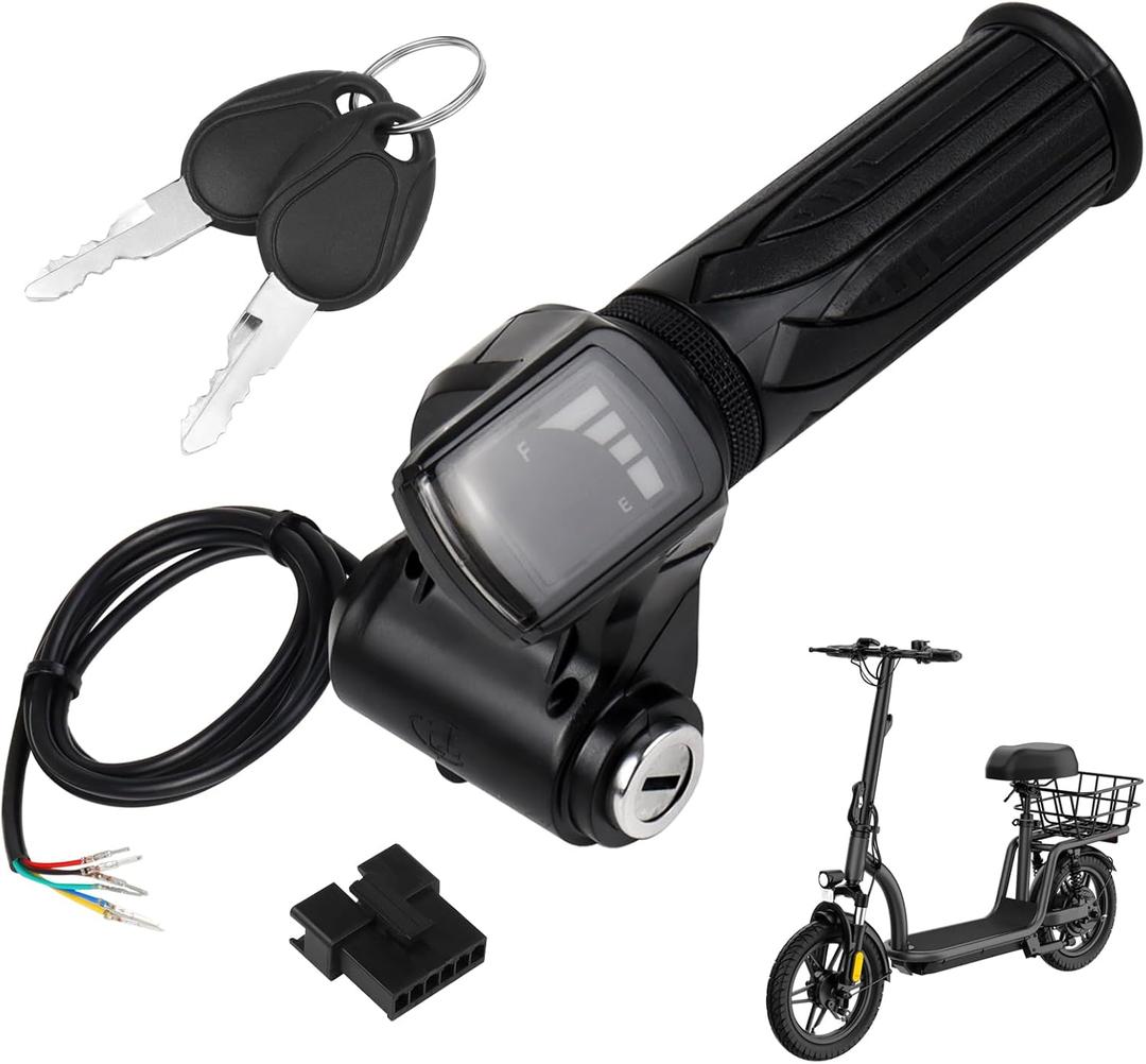 GregYoung 36v Scooter Throttle,6 Pin Scooter Replacement Parts with Battery Charge Display,Compatible with Gotrax Flex Electric Scooter
