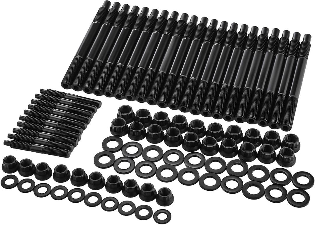 12-Point Cylinder Gasket Head Stud Bolt Kit Fit for Chevy LS1 LS3 5.3L 5.7L 6.0L /LS1 LS6 L98 4.8L 5.3L 6.0L 2004-2019 Engines Replaces# 234-4317