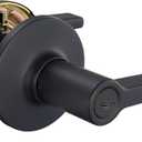 Amazon Basics Manchester Reversible Privacy Door Lever, Keyless, Matte Black, 1-Pack