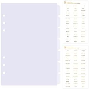 DY.2ten Clear Dividers for 6 Ring Binder, 7-Tab Sturdy Plastic Dividers, A5 Index Divider, 6 Hole Binder Dividers, Insertable Notebook Planner Tab Dividers for Binders