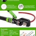 AMZCNC 10 Tons Hydraulic Wire Battery Cable Lug Terminal Crimper Crimping Tool With 9 Pairs of Dies,1/8 Wire Rope Crimping Tool