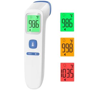 Thermometer for Adults and Kids, Digital Forehead Thermometer with Fever Alarm, Silent Mode & 35-Set Memory, Object 2 in 1 Mode