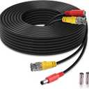 BNC Cable 150ft All-in-One Siamese BNC Video and Power Security Camera Wire, CCTV Cable with 2 Female Connectors for All Max 5MP HD CCTV DVR Surveillance System (150ft Cable,Black)