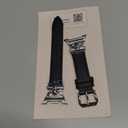 Wearlizer Leather Bands Compatible with Samsung Galaxy Watch 8 Band 40mm 44mm/Watch 8 Classic 46mm, Dressy Designer Slim Leather Strap Wristband Accessories with D-Shape Metal Buckle for Women (Black/Silver)