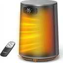 GiveBest Space Heater, Electric Portable Heaters for Indoor Use with Thermostat and Remote, 70°Oscillation, Digital Display, 12H Timer, 1500W PTC Ceramic Fast Safety Heat for Office Bedroom Home, Grey