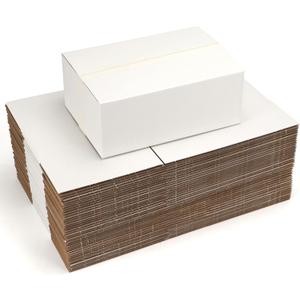 10x7x4 Shipping Boxes Set of 40, 3 Layers E Watts White Corrugated Cardboard Small Business Packing Box for Mailing, Moving