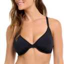 Skye Women's Standard Hilary F Cup Underwire Bikini Top Swimsuit (Black)
