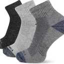Merrell Unisex adults Men's and Women's Wool Everyday Half Cushion - Unisex 3 Pair Pack Arch Support Insulated Casual Sock, Charcoal Heather, L XL Men s 12.5-15 Women 14 US