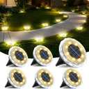 echosari 6 Pack Solar Ground Lights, Upgraded Solar Garden Lights Auto ON/Off Landscape Lighting Outdoor In-Ground Lights Waterproof Long Lasting for Pathway Walkway Patio (Warm White)