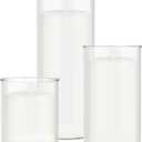 Hallops Glass Candle Holders - Votive Candle Holders - Versatile Home Decor for Living Room and Bedroom - Hurricane Candle Holder - Harmonious Display in Any Space - 2, 4 and 5 Tall