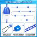 Pool Safety Rope with Floats, 16-22 ft Adjustable Floating Pool Divider Rope with Stainless Steel Hooks, High Visibility Swimming Pool Rope for Indoor & Outdoor Pools, Marking Deep & Shallow Areas
