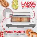 Dash Clear View Toaster - Features Large Window & Extra-Wide Slots - Auto-Shut Off Feature - Bagel Functions, & Seven-Browning Levels - 1-Touch Defrost - White