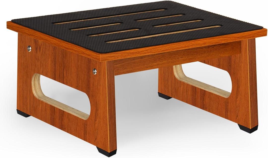 Wooden Step Stool with Non-Slip Rubber Feet Step, Heavy Duty Platform Stepping Stools with 450 LBS Capacity for Bedroom Kitchen Bathroom, Bed Steps for High Beds, Bedside Support