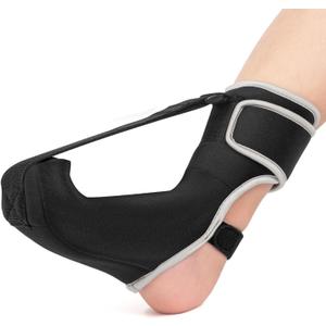 Plantar Fasciitis Night Splint-Adjustable Planter Facetious Relief Brace Women Men Straps(Black-1PC)