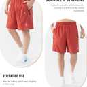 Cosmolle Men's 7" Quick-Dry Hiking Shorts UPF50+ Reflective, Lightweight 3 Zipper Pockets Stretch for Running Gym Outdoor (Red, M)