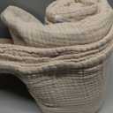 EMME Cotton Throw Blanket Large 50"x70" Gifts for Women 100% Muslin for Couch Breathable Gauze All Season Light Tan Soft and Lightweight PreWashed