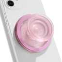 OnTheGrip Compatible with Magsafe Magnetic Authentic Translucent Color Design Collapsible Mobile Phone Grip Stand Holder for Smartphone Tablet Cell Phone Accessory (Pink)