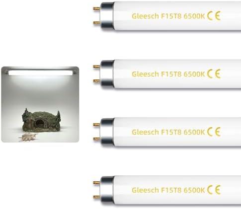 15W 18" T8 Linear Fluorescent Light Tube Bulb, 1.5 Feet F15T8 DL Medium Bi-Pin G13 Base 6500K Daylight 4 Pack