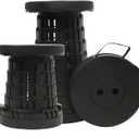 JAEMEYEM 2025 Collapsible Stool Chair, Max 660lb Upgraded Folding Stool, Lightweight, Sturdy, Adjustable, Portable, Foldable Seat Stools for Outdoor Camping Fishing Hiking BBQ (1 pack, Black)