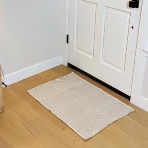 LIVEBOX Jute Cotton Hand-Woven Entryway Rug, 2x3 Soft Neutral Front Door Rug, Small Kitchen Rugs Natural Rug for Farmhouse Bedroom Bathroom (2' x 3', Natural)