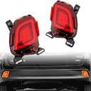GeeGee Red Lens LED Rear Bumper Fog Light Assembly Compatible With 2015 2016 2017 2018 Toyota Highlander Functions as Rear Fog Lamp Brake Light Bumper Reflector 3-In-1 (Rear fog lamp （15-18）)