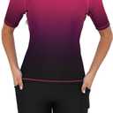 Tournesol Women's Two Piece Rash Guard Short Sleeve Swim Shirts UPF 50+ Built in Bra Swimsuit with Boyshorts with Pockets, S