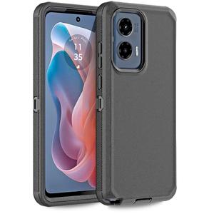 Anloes Case for Motorola Moto G Stylus 5G 2024, Phone Case Heavy Duty Shockproof Dustproof Rugged Protective, 3 in 1 Bumper Cover Black(Without Built-in Screen Protector)