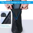 Rain Shoe Covers Waterproof Rain Boot Shoe Cover Rubber Sole Reusable Anti-Slip Rain Snow Boots Overshoes Gear Shoes Covers Durable Mud-Proof Shoe Protector for Cycling Outdoor Travel (Black, XXL) (Black, L)