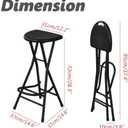 Folding Bar Stools for Adults, Portable Plastic Folding Stool with Handle, Indoor 28 inch Collapsible Stool Tall Bar stools for Kitchen Outdoor Travel (Black, H72cmxW31cm(28x12inch))