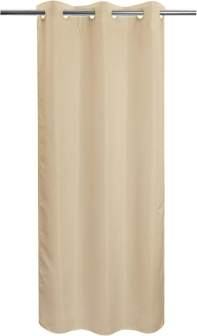 River Dream Stall Size No Hook Beige Shower Curtain Soft Microfiber - 36" Wide Small Fabric Shower Curtain Set for Narrow Stall, Waterproof & Washable, Bottom Magnets, Beige, 36x74