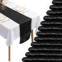 6 Packs Sequin Table Runner Glitter Dining Table Runner for Birthday Wedding Engagement Bridal Baby Shower Bachelorette Holiday Celebration Party Supplies Decorations (12" x 72", Black)