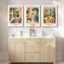 Animal Bathroom Wall Art Funny Cat Canvas Wall Decor Tiger Bathtub Art Pictures Funny Bathroom Poster Henri Matisse Prints Cute Animal Painting Pink Tropical Artwork Toilet 16x24x3 Inch Ready to Hang