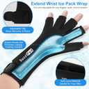 SuzziPad 2PK Hand Ice Pack for Fingers, Wrist & Forearm, Extended Length Reusable Cold Wrap for Arthritis & Carpal Tunnel, Cold Therapy Hand Sleeve for Post-Workout, Tendonitis, Women & Men, L