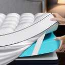 Dual Layer 4 Inch Memory Foam Mattress Topper, White
