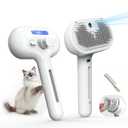 2 x Pet Grooming Brush with Electronic Mist Spray - Gentle Deshedding Tool for Cats & Dogs, Pet Steam Brush，Reduces Shedding, Soft Bristles, Promotes Healthy Coat-Comes with a hair smoothing comb-White