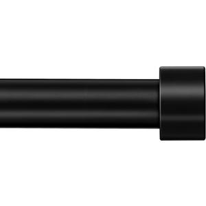 Rustic Curtain Rod, 1 Inch Curtain Rods for Windows 48 to 86 Inches, Blackout Wrap Around Curtain Rod, for Indoor and Outdoor, Simple Modern Design, 30 to 86 Inches, Black